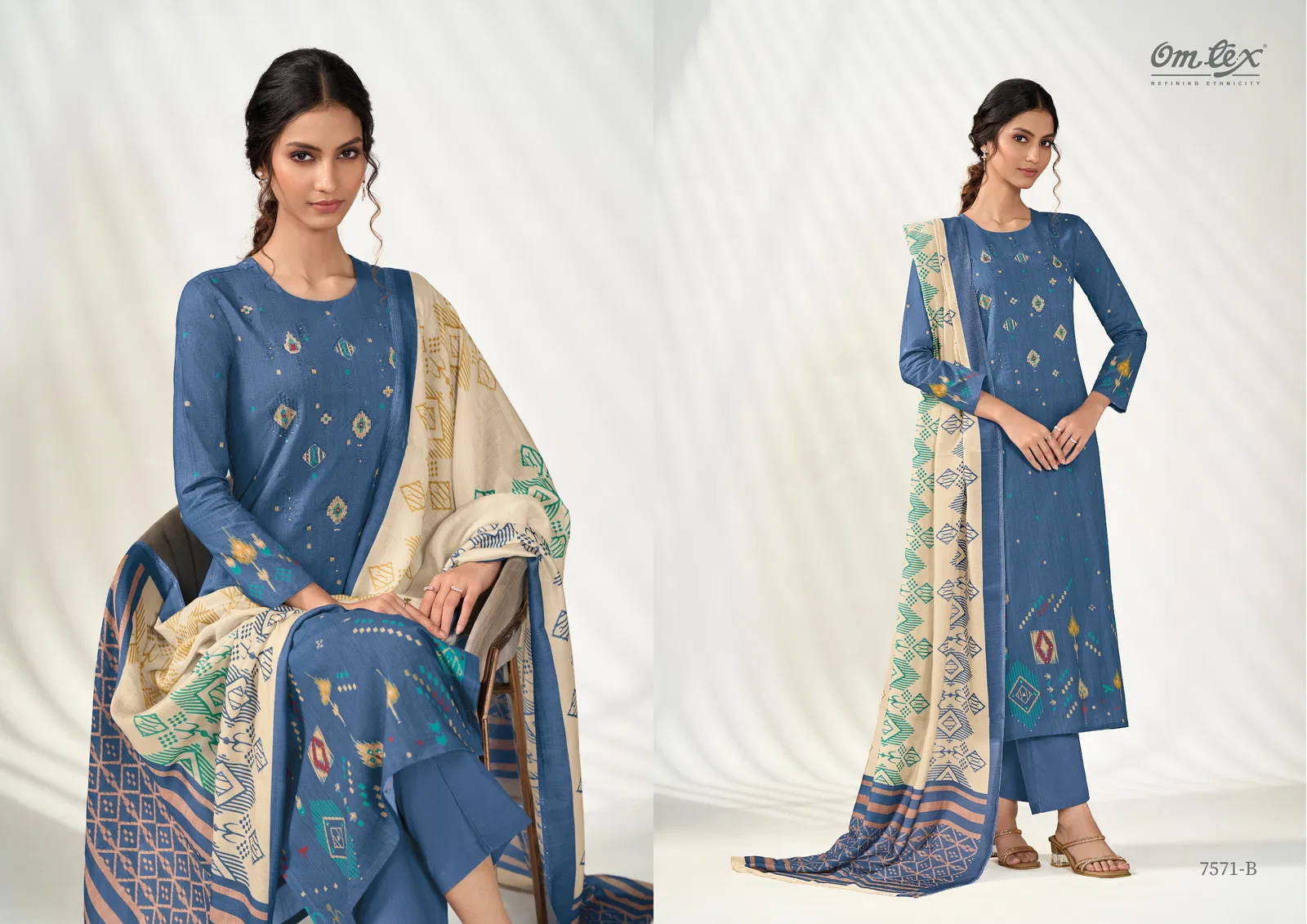 Bold Fashion By Omtex Lawn Cotton Embroidery Dress Material Wholesale Online